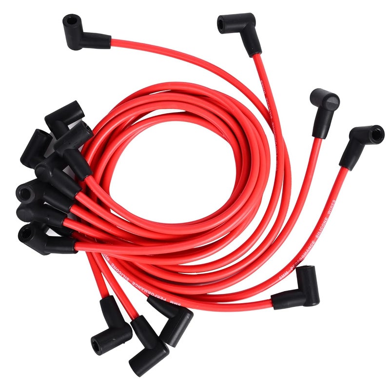 RLP Silicone Spark Plug Wires Set 8.0mm Red Replacement for Chevy GMC Small Block SBC HEI Distributor Valve Cover Wires 265 267 283 302 305 307 327 350 400 - Image 4